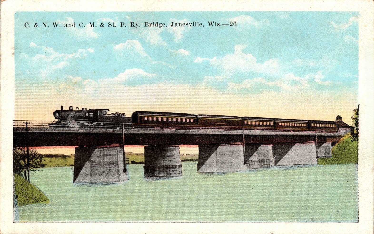 Historic postcard of bridge